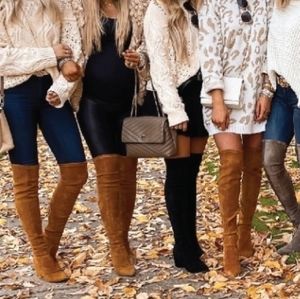 Over The Knee Suede Leather Boots
